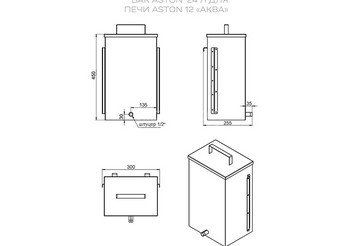 Печь для бани ASTON 12 INOX (ИНОКС) стекло "АКВА "
