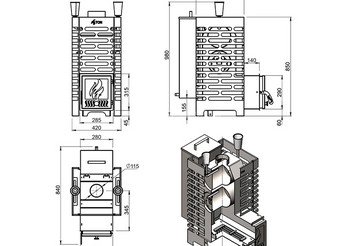 Печь для бани ASTON 20 INOX (ИНОКС) "АКВА "