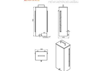 Печь для бани ASTON 20 INOX (ИНОКС) стекло "АКВА "
