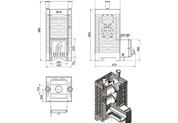 Печь для бани ASTON 20 INOX (ИНОКС)