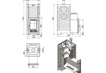 Печь для бани ASTON 24 INOX (ИНОКС) (310) Long (Лонг)