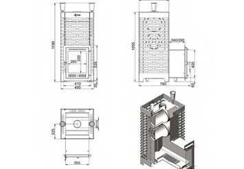 Печь для бани ASTON 30 INOX (ИНОКС) (320М) Long (Лонг)