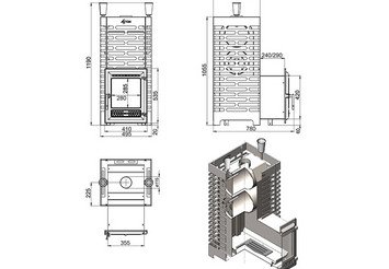 Печь для бани ASTON 30 INOX (ИНОКС) (320) Long (Лонг)