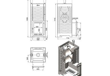 Печь для бани ASTON 38 INOX (ИНОКС) (320М)