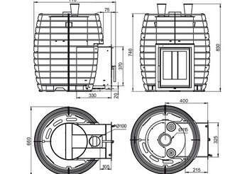 Печь для бани Эверест "Steam Heat" 24 INOX (ИНОКС) Б/В