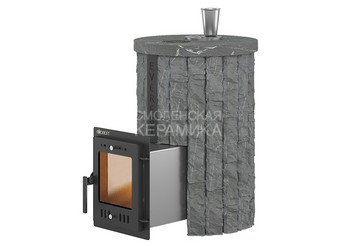 Печь для бани Эверест "Steam Master 18 INOX (ИНОКС)" Ламель Рваный камень, S-20