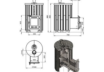 Печь для бани Эверест "Steam Master 18 INOX (ИНОКС)" Ламель Талькохлорит, S-20