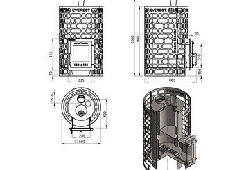Печь для бани Эверест "Steam Master" 24 INOX (ИНОКС) (210М) б/в