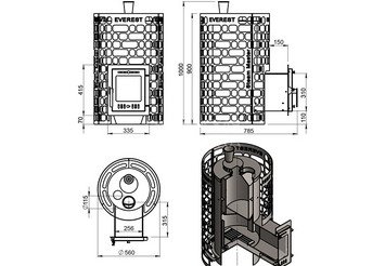 Печь для бани Эверест "Steam Master" 24 INOX (ИНОКС) (210М)
