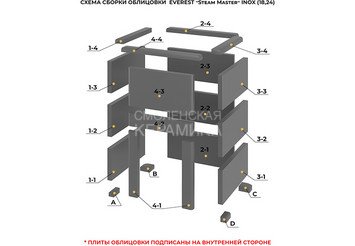 Печь для бани Эверест "Steam Master 24 INOX (ИНОКС)" Амфиболит, S-40