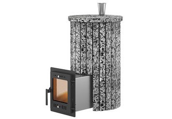 Печь для бани Эверест "Steam Master 24 INOX (ИНОКС)" Ламель Пироксенит Элит, S-20