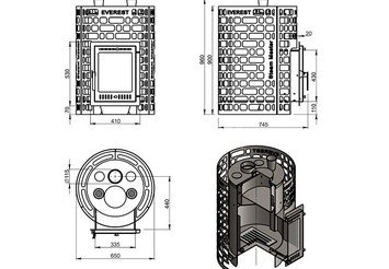 Печь для бани Эверест "Steam Master" 30 INOX (ИНОКС) (320М) б/в