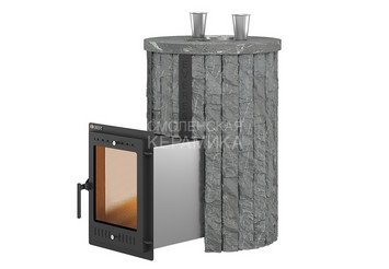 Печь для бани Эверест "Steam Master 30 INOX (ИНОКС)" Ламель Рваный камень, S-20