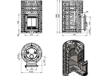 Печь для бани Эверест "Steam Master" 38 (320) ЧУГУН б/в