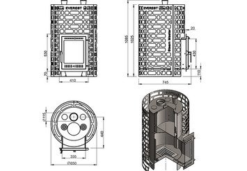 Печь для бани Эверест "Steam Master" 38 INOX (ИНОКС) (320M) б/в