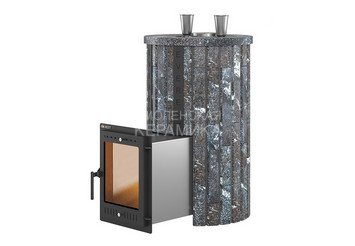 Печь для бани Эверест "Steam Master 38 INOX (ИНОКС)" Ламель Амфиболит, S-20