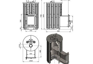 Печь для бани Эверест "Steam Master 38 INOX (ИНОКС)" Ламель Талькохлорит, S-20