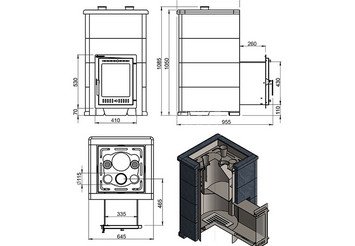 Печь для бани Эверест "Steam Master 38 INOX (ИНОКС)" Талькохлорит, S-40
