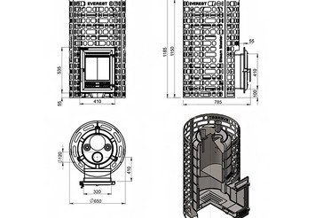 Печь для бани Эверест "Steam Master" 44 (320) ЧУГУН б/в