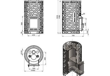 Печь для бани Эверест "Steam Master" 44 INOX (ИНОКС) (320М) б/в