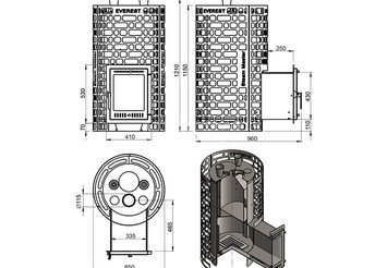 Печь для бани Эверест "Steam Master" 44 INOX (ИНОКС) (320M)