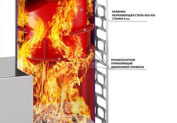 Печь для бани Эверест "Steam Master 44 INOX (ИНОКС)" Амфиболит, S-40