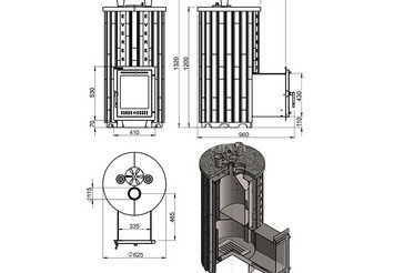 Печь для бани Эверест "Steam Master 44 INOX (ИНОКС)" Ламель Талькохлорит, S-20