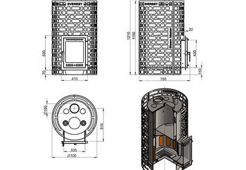 Печь для бани Эверест "Steam Master" 60 INOX (ИНОКС) (320М) б/в