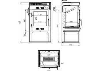 Печь-Камин ASTON 11кВт (180 м3) Ø 150мм Талькохлорит