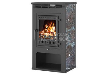 Печь-Камин ASTON 11кВт (180 м3) Ø150мм (Чугунная дверь) Амфиболит