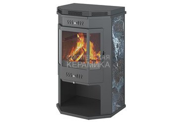 Печь-Камин ASTON 12 кВт (200 м3) Призматик с плитой (Амфиболит)