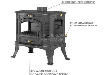 Печь-камин Везувий KZ-14РS "Антрацит"