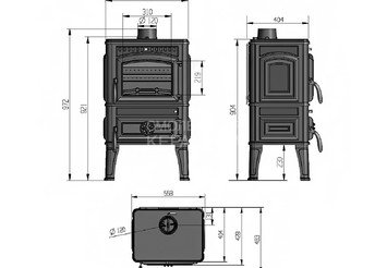 Печь-камин Везувий LV-12 S "Антрацит"