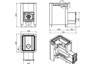 Печь ВЕЗУВИЙ Русичъ Антрацит 16 (ДТ-3)