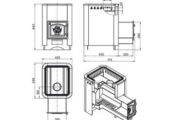 Печь ВЕЗУВИЙ Русичъ Антрацит 16 (ДТ-3С)