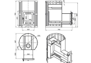 Печь ВЕЗУВИЙ Скиф Ковка 22 (210) "М"