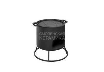 Решетка чугунная круглая "СТЕЙК" Ø 380мм ( с ручками)