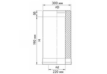 Сэндвич 0,25 м (AISI 430/0,5мм + нерж.) Ф220х300, Ferrum GS 30-50