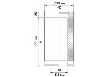 Сэндвич 0,25 м (AISI 430/0,8мм + нерж.) Ф150х210, Ferrum HF 30-50