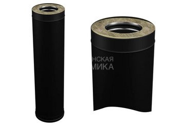 Сэндвич 0,5 м (430/0,8 мм + нерж / эмаль /600° черная) Ф150х210 BLACKSIDE