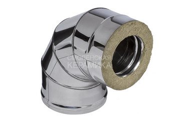 Сэндвич-колено 90° (AISI 430/0,5мм + нерж.) Ф130х200, Ferrum GS 30-50