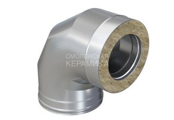 Сэндвич-колено 90° (AISI 430/0,8мм + оц.) Ф115х200, Ferrum HF 30-50