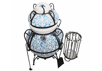 Тандыр керамический Арттандыр "Венецианский купец" Blue с откидной крышкой