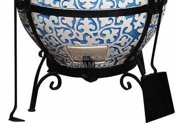 Тандыр керамический Арттандыр "Венецианский купец" Blue с откидной крышкой