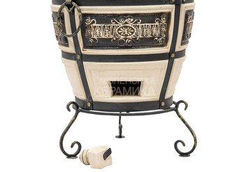 Тандыр керамический ТехноКерамика "Гектор" с откидной крышкой (в комплекте подставка)