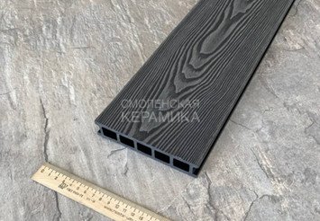 Террасная доска двусторонняя пустотелая Latitudo Euro 3D 139х27х3000 мм, Графит