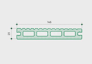 Террасная доска EasyDecking Wood-X 146x23x3010 мм, Бежевый