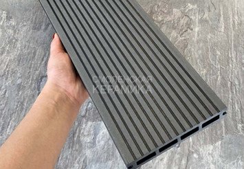 Террасная доска Latitudo Optima фактура дерева, вельвет, 146х24х3000 мм, Графит