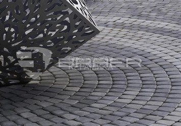 Тротуарная плитка BRAER Классико круговая, Color Mix Туман