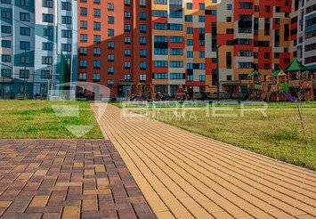 Тротуарная плитка BRAER Прямоугольник Color Mix Мальва, 60 мм
